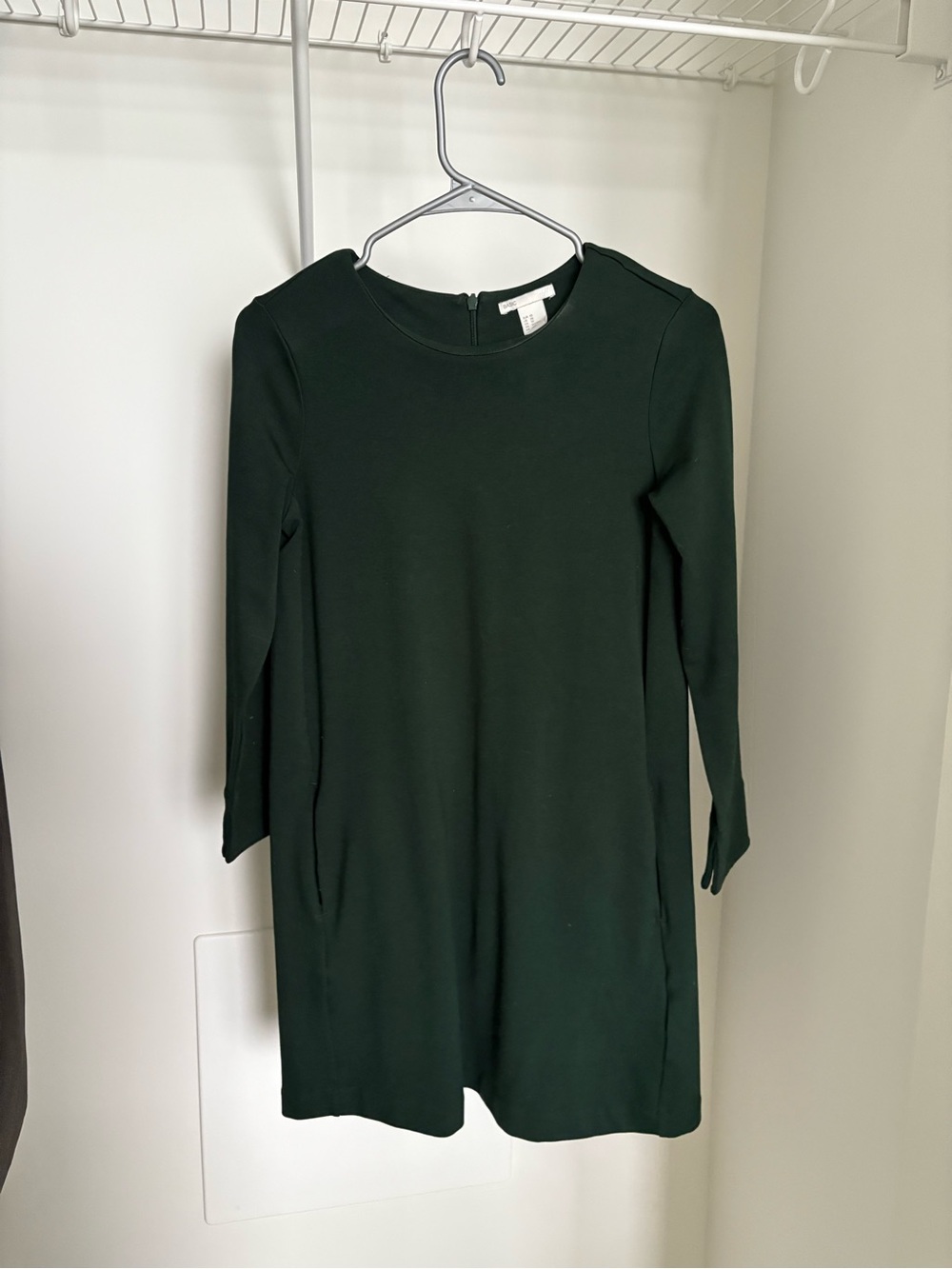 H&M Forest Green Long Sleeve Shift Dress